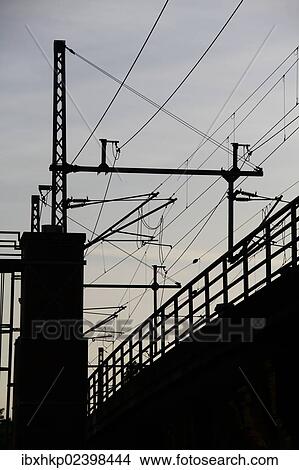 "Railway bridge at sunset, Berlin, Germany, Europe" View Large Photo Image Picture - "Railway bridge at sunset, Berlin, Germany, Europe". Fotosearch