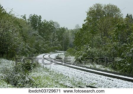 "Railway tracks in snow, Eastern Townships, Foster, Quebec Province, Canada, North America" View Large Photo Image Stock Image - "Railway tracks in snow, Eastern Townships, Foster, Quebec Province, Canada, North America". Fotosearch
