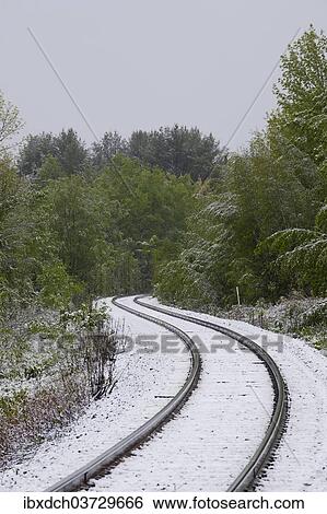"Railway tracks in snow, Eastern Townships, Foster, Quebec Province, Canada, North America" View Large Photo Image Stock Photograph - "Railway tracks in snow, Eastern Townships, Foster, Quebec Province, Canada, North America". Fotosearch
