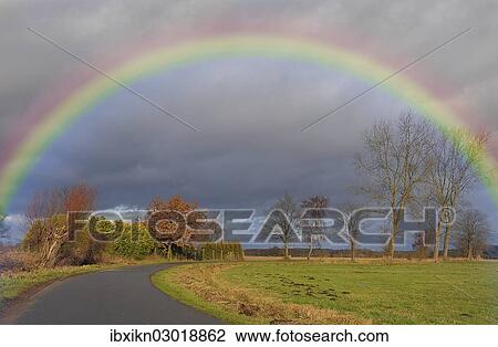 "Rainbow in winter, Feldmark, Tangstedt, Schleswig-Holstein, Germany, Europe" View Large Photo Image Stock Image - "Rainbow in winter, Feldmark, Tangstedt, Schleswig-Holstein, Germany, Europe". Fotosearch