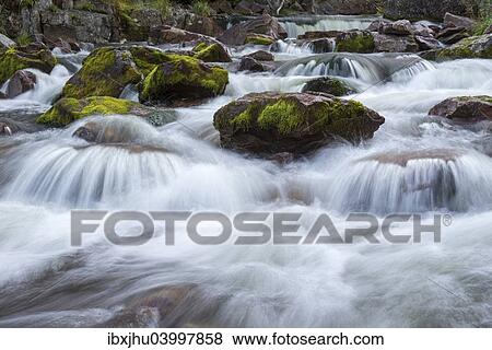 Stock Photo - "Rapids in the river Njupan, Fulufjallet National Park, Dalarnas lan, Dalarna County, Sweden, Europe". Fotosearch