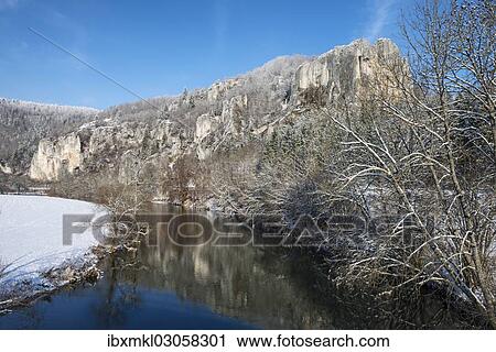 "Raven Rock reflected in the Danube River in winter, Thiergarten, Donautal, Baden-Wurttemberg, Germany, Europe" View Large Photo Image Stock Image - "Raven Rock reflected in the Danube River in winter, Thiergarten, Donautal, Baden-Wurttemberg, Germany, Europe". Fotosearch