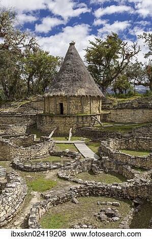 Stock Photo - "Reconstructed house of the Chachapoya Andean people, Kuelap, Peru, South America". Fotosearch