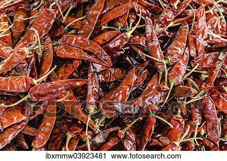 Stock Image - Red chillies. Fotosearch
