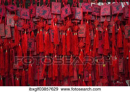 "Red Chinese wishing cards, Beijing, China, Asia" View Large Photo Image Stock Photo - "Red Chinese wishing cards, Beijing, China, Asia". Fotosearch