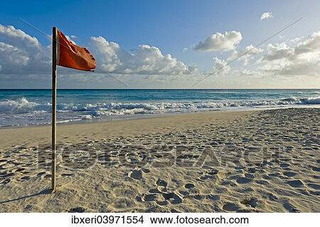 "Red flag, storm warning at the beach, Saint Lawrence Gap, Barbados, North America" View Large Photo Image Picture - "Red flag, storm warning at the beach, Saint Lawrence Gap, Barbados, North America". Fotosearch