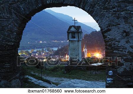 "Red Gate at dusk in Spitz on the Danube, Wachau, Waldviertel, Forest Quarter, Lower Austria, Austria, Europe" View Large Photo Image Stock Image - "Red Gate at dusk in Spitz on the Danube, Wachau, Waldviertel, Forest Quarter, Lower Austria, Austria, Europe". Fotosearch