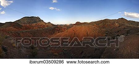 "Red hilly landscape in morning light at North Shore Road, West End, Valley of Fire, Nevada, United States, North America" View Large Photo Image Stock Photograph - "Red hilly landscape in morning light at North Shore Road, West End, Valley of Fire, Nevada, United States, North America". Fotosearch
