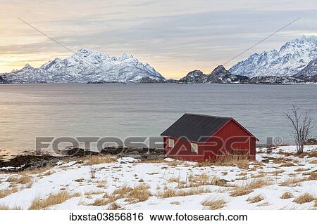 "Red house at a fjord in winter, Lofoten, Norway, Europe" View Large Photo Image Stock Photograph - "Red house at a fjord in winter, Lofoten, Norway, Europe". Fotosearch