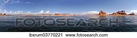 "Red Navajo sandstone cliffs, rock formations, rising from Lake Powell, Page, Arizona, USA" View Large Photo Image Stock Image - "Red Navajo sandstone cliffs, rock formations, rising from Lake Powell, Page, Arizona, USA". Fotosearch