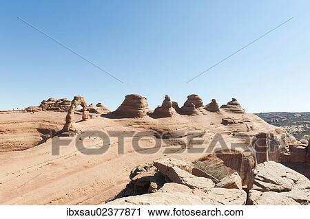"Red sandstone, Delicate Arch, natural stone arches and rock formations, Arches National Park, Utah, Western United States, United States of America, North America" View Large Photo Image Stock Image - "Red sandstone, Delicate Arch, natural stone arches and rock formations, Arches National Park, Utah, Western United States, United States of America, North America". Fotosearch