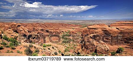 "Red sandstone formations formed by erosion at Devil's Garden, Arches-Nationalpark, near Moab, Utah, United States, North America" View Large Photo Image Stock Photo - "Red sandstone formations formed by erosion at Devil's Garden, Arches-Nationalpark, near Moab, Utah, United States, North America". Fotosearch