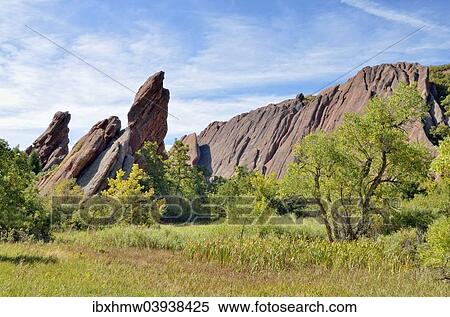 "Red sandstone formations, Fountain Valley Trail, Boxborough State Park, Denver, Colorado, United States, North America" View Large Photo Image Stock Photography - "Red sandstone formations, Fountain Valley Trail, Boxborough State Park, Denver, Colorado, United States, North America". Fotosearch