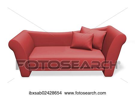 "Red sofa with two pillows, 3D illustration" View Large Photo Image Picture - "Red sofa with two pillows, 3D illustration". Fotosearch