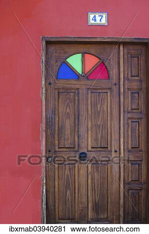 "Red wall with wooden door, Garachico, Tenerife, Canary Islands, Spain, Europe" View Large Photo Image Stock Image - "Red wall with wooden door, Garachico, Tenerife, Canary Islands, Spain, Europe". Fotosearch