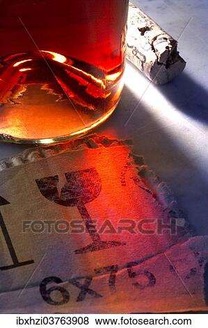 Stock Photo - "Red wine bottle, detail". Fotosearch