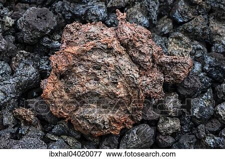 Stock Photo - "Reddish lava at the volcano Piton de la Fournaise, Reunion, Africa". Fotosearch