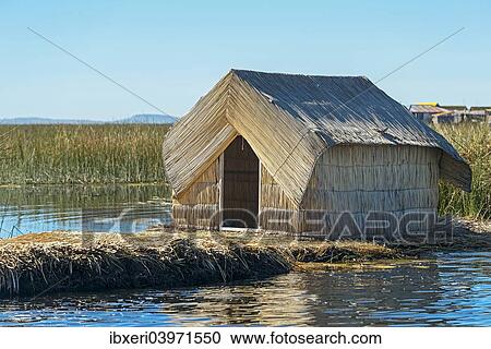 "Reed hut, floating islands of the Uros on Lake Titicaca, Puno, Peru, South America" View Large Photo Image Stock Image - "Reed hut, floating islands of the Uros on Lake Titicaca, Puno, Peru, South America". Fotosearch