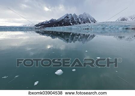 "Reflection, mountains and Monacobreen glacier, Liefdefjorden fjord, Spitsbergen, Svalbard Islands, Svalbard and Jan Mayen, Norway, Europe" View Large Photo Image Stock Photo - "Reflection, mountains and Monacobreen glacier, Liefdefjorden fjord, Spitsbergen, Svalbard Islands, Svalbard and Jan Mayen, Norway, Europe". Fotosearch