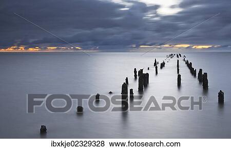 "Remains of a groyne, North Sea, Wremen, Lower Saxony, Germany, Europe" View Large Photo Image Stock Photo - "Remains of a groyne, North Sea, Wremen, Lower Saxony, Germany, Europe". Fotosearch