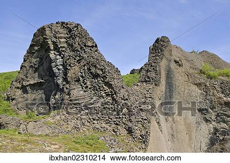 "Remnants of volcanic vents made from basalt, Hljooaklettar, Joekulsargljufur National Park, Iceland, Europe" View Large Photo Image Picture - "Remnants of volcanic vents made from basalt, Hljooaklettar, Joekulsargljufur National Park, Iceland, Europe". Fotosearch
