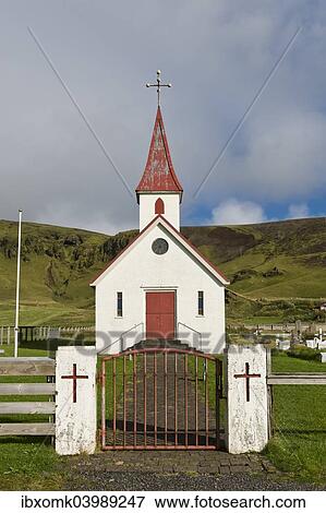 "Reyniskirkja, church on Reynisfjara Beach near Vik i Myrdal, South Coast, Iceland, Europe" View Large Photo Image Stock Photo - "Reyniskirkja, church on Reynisfjara Beach near Vik i Myrdal, South Coast, Iceland, Europe". Fotosearch