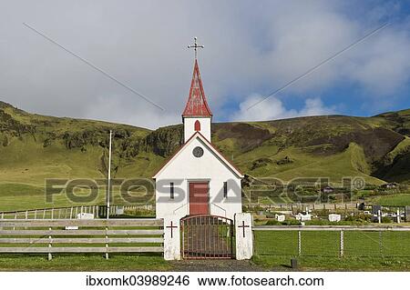 "Reyniskirkja, church on Reynisfjara Beach near Vik i Myrdal, South Coast, Iceland, Europe" View Large Photo Image Stock Photograph - "Reyniskirkja, church on Reynisfjara Beach near Vik i Myrdal, South Coast, Iceland, Europe". Fotosearch