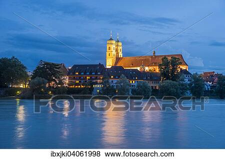 Stock Photo - "Rhine with Fridolinsmunster cathedral, Bad Sackingen, Black Forest, Baden-Wurttemberg, Germany, Europe". Fotosearch