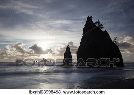 Stock Photo - "Rialto Beach in Olympic National Park, La Push, Washington, United States, North America". Fotosearch