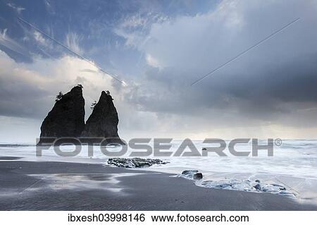 "Rialto Beach in Olympic National Park, La Push, Washington, United States, North America" View Large Photo Image Stock Photograph - "Rialto Beach in Olympic National Park, La Push, Washington, United States, North America". Fotosearch