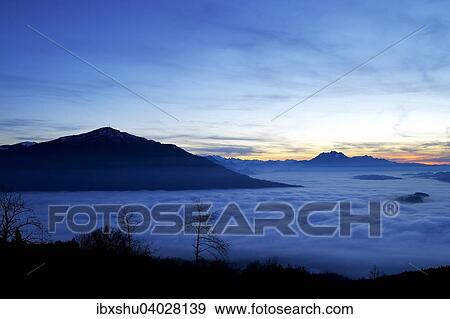 Stock Photo - "Rigi and Pilatus above the fog, Canton of Zug, Switzerland, Europe". Fotosearch