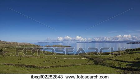"Ring of Kerry, view of the Irish Sea as seen from Coomatloukane, County Kerry, Ireland, Europe" View Large Photo Image Stock Image - "Ring of Kerry, view of the Irish Sea as seen from Coomatloukane, County Kerry, Ireland, Europe". Fotosearch