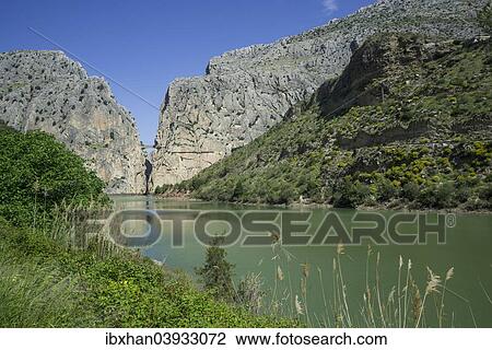 "Rio Guadalhorce with Caminito del Rey via ferrata, Alora, Andalucia, Spain Canyon and Via Ferrata" View Large Photo Image Stock Image - "Rio Guadalhorce with Caminito del Rey via ferrata, Alora, Andalucia, Spain Canyon and Via Ferrata". Fotosearch
