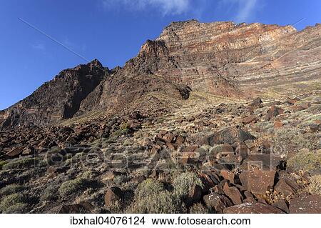 Picture - "Risca de la Merica, La Playa Calera, Valle Gran Rey, Canary Islands, Spain, Europe". Fotosearch