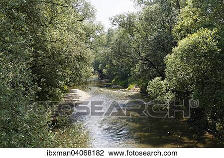 Stock Image - "River Raab, Neumarkt an der Raab, Southern Burgenland, Burgenland, Austria, Europe". Fotosearch