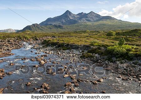 "River Sligachan and Sgurr nan Gillean Mountain of Cuillin Range, Isle of Skye, Scotland, United Kingdom, Europe" View Large Photo Image Stock Image - "River Sligachan and Sgurr nan Gillean Mountain of Cuillin Range, Isle of Skye, Scotland, United Kingdom, Europe". Fotosearch
