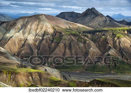 "Riverbed and rhyolite mountains, Landmannalaugar, Fjallabak Nature Reserve, Highlands of Iceland, Iceland, Europe" View Large Photo Image Stock Image - "Riverbed and rhyolite mountains, Landmannalaugar, Fjallabak Nature Reserve, Highlands of Iceland, Iceland, Europe". Fotosearch