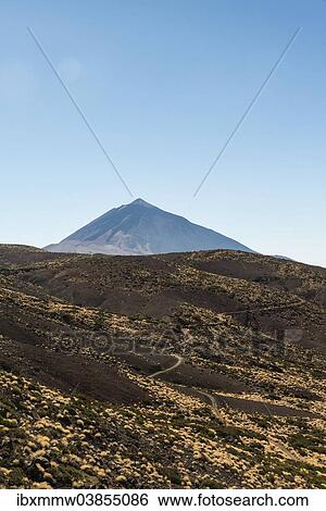 "Road leading through a volcanic landscape, with Pico del Teide, 3718m, Parque Nacional de las Canadas del Teide, Teide National Park, UNESCO World Heritage Site, Tenerife, Canary Islands, Spain, Europe" View Large Photo Image Stock Photograph - "Road leading through a volcanic landscape, with Pico del Teide, 3718m, Parque Nacional de las Canadas del Teide, Teide National Park, UNESCO World Heritage Site, Tenerife, Canary Islands, Spain, Europe". Fotosearch