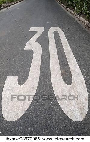 "Road markings, speed limit 30 kmh, Bavaria, Germany, Europe" View Large Photo Image Stock Photography - "Road markings, speed limit 30 kmh, Bavaria, Germany, Europe". Fotosearch