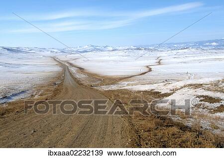 "Road through snowy landscape, Olkhon island, Lake Baikal, Siberia, Russia, Eurasia, Europe" View Large Photo Image Stock Photo - "Road through snowy landscape, Olkhon island, Lake Baikal, Siberia, Russia, Eurasia, Europe". Fotosearch