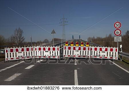 "Roadblock, Werne-Stockum, Ruhrgebiet area, North Rhine-Westphalia, Germany, Europe" View Large Photo Image Stock Photograph - "Roadblock, Werne-Stockum, Ruhrgebiet area, North Rhine-Westphalia, Germany, Europe". Fotosearch
