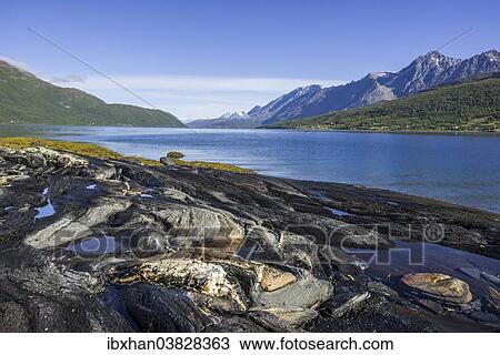 "Rock formation in the Skjabergbukta bay, Lakselvbukta, Troms, Norway, Europe" View Large Photo Image Stock Image - "Rock formation in the Skjabergbukta bay, Lakselvbukta, Troms, Norway, Europe". Fotosearch
