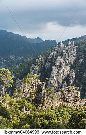 "Rock formation, mountain scenery, L'Ospedale, Alta Rocca, Corsica, France, Europe" View Large Photo Image Stock Image - "Rock formation, mountain scenery, L'Ospedale, Alta Rocca, Corsica, France, Europe". Fotosearch
