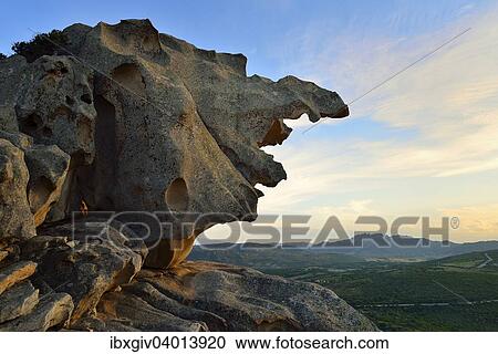 "Rock formation on the Capo d'Orso in the evening light, Palau, Province of Olbia-Tempio, Sardinia, Italy, Oceania" View Large Photo Image Stock Image - "Rock formation on the Capo d'Orso in the evening light, Palau, Province of Olbia-Tempio, Sardinia, Italy, Oceania". Fotosearch