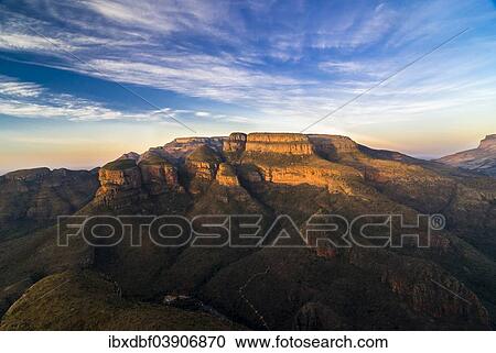 Stock Image - "Rock formation """"Three Rondavels"""", Blyde River Canyon, Panorama Route, Mpumalanga Province, South Africa, Africa". Fotosearch