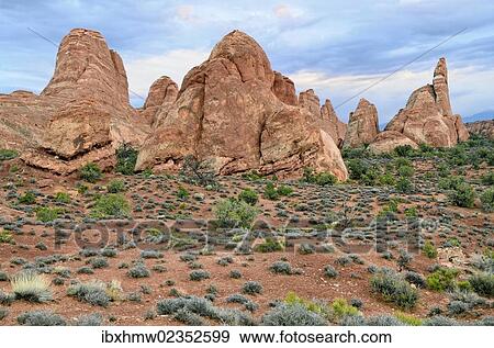 "Rock formations of red sandstone near the Skyline Arch, Arches National Park, Moab, Utah, USA" View Large Photo Image Stock Photo - "Rock formations of red sandstone near the Skyline Arch, Arches National Park, Moab, Utah, USA". Fotosearch