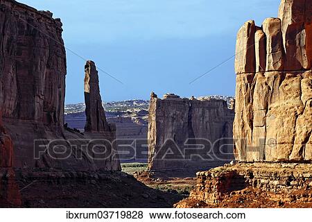 "Rock formations of the Courthouse Towers, Arches-Nationalpark, near Moab, Utah, United States, North America" View Large Photo Image Stock Photo - "Rock formations of the Courthouse Towers, Arches-Nationalpark, near Moab, Utah, United States, North America". Fotosearch