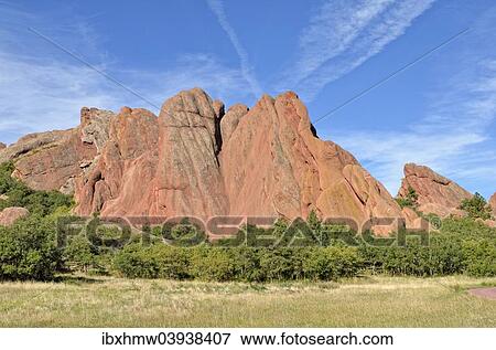 "Rock formations, red sandstone, Fountain Valley Trail, entrance to Fountain Valley, Boxborough State Park, Denver, Colorado, United States, North America" View Large Photo Image Stock Photo - "Rock formations, red sandstone, Fountain Valley Trail, entrance to Fountain Valley, Boxborough State Park, Denver, Colorado, United States, North America". Fotosearch
