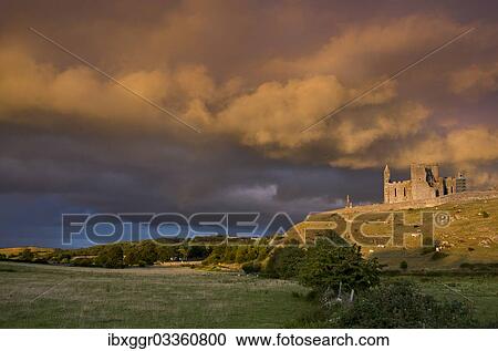 Stock Image - "Rock of Cashel, in the evening light, Cashel, County Tipperary, Ireland, Europe". Fotosearch