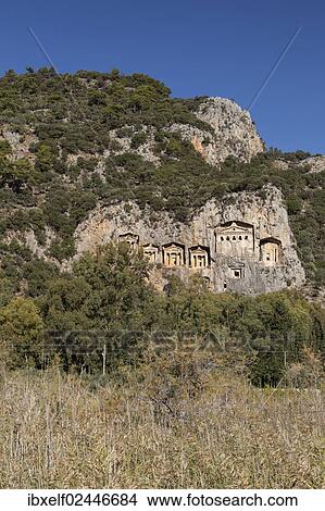 "Rock tombs of the ancient city of Kaunos, Dalyan, Turkey, Asia" View Large Photo Image Picture - "Rock tombs of the ancient city of Kaunos, Dalyan, Turkey, Asia". Fotosearch